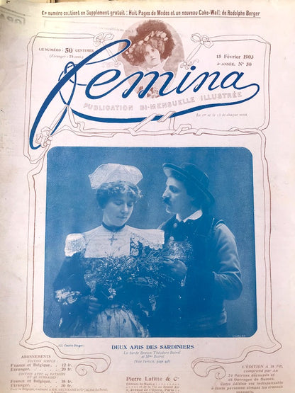 Fancy Dress, Carnival and School for Female Artists in 15th February 1903 French Magazine FEMINA