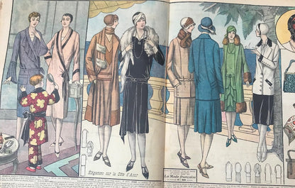 Mother & Daughter on cover of February 1929 French Fashion Paper Le Petit Echo de la Mode