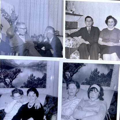 8 1950/60s photos of People on their Sofas (C1)