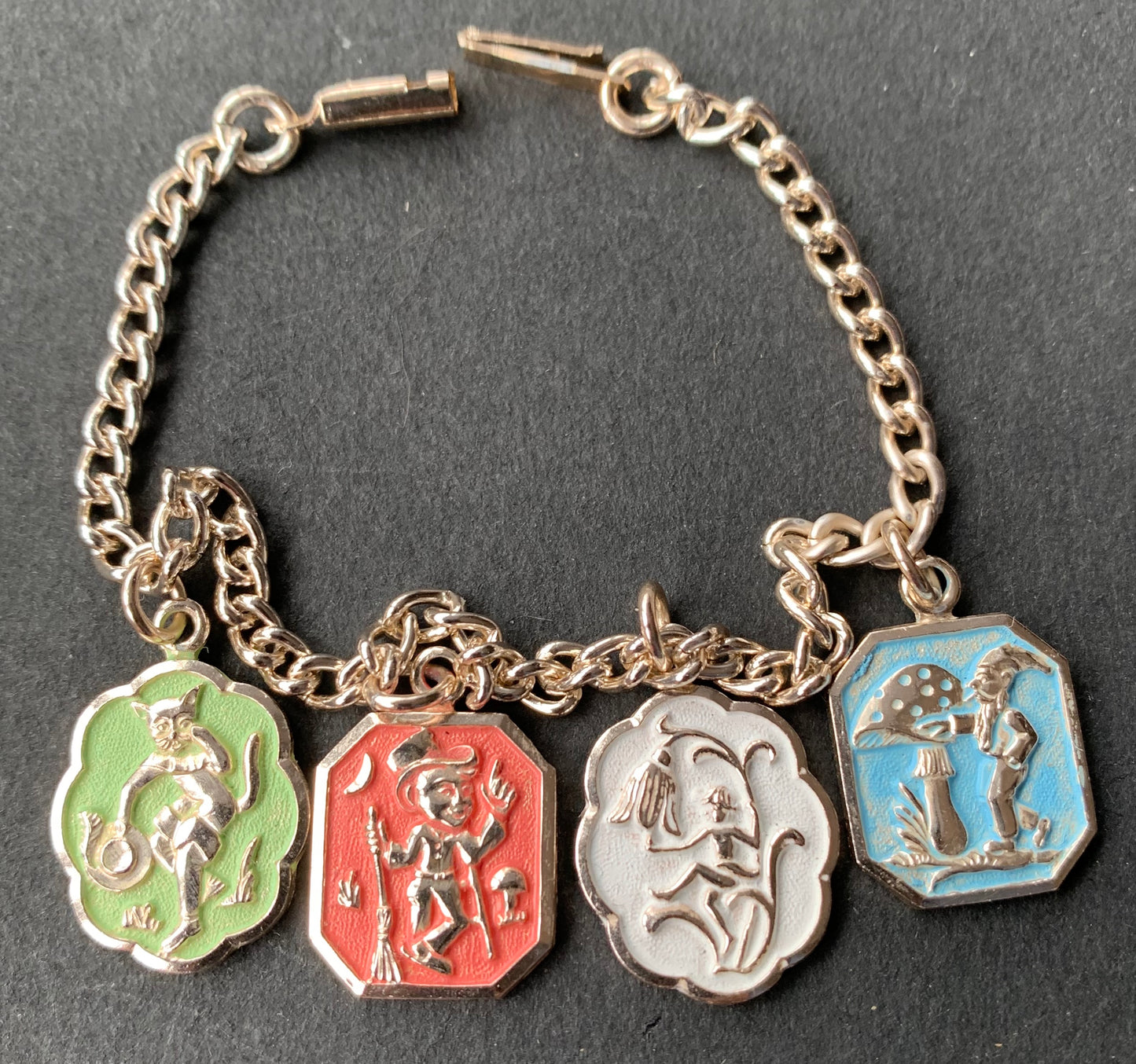 Happy Dancing Characters Vintage Bracelet on Original Card
