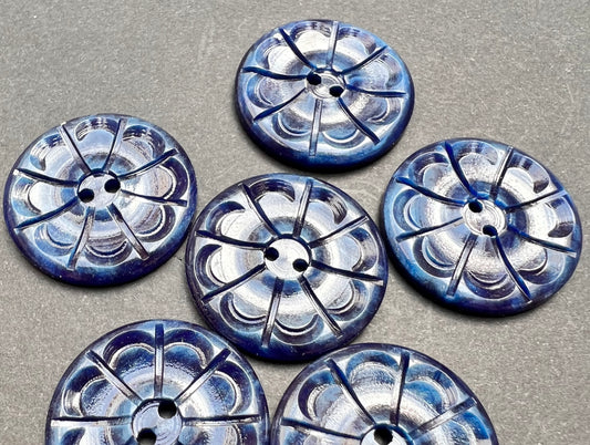 Rich Airforce Blue 1940s 2.2cm or 1.6cm Vintage  Buttons  6 or 24