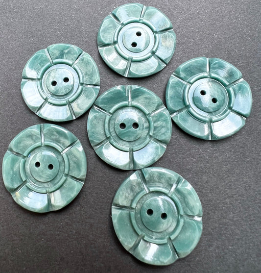 Soft Grey Green 1940s 2.2cm or 1.6cm Vintage  Buttons  6 or 24