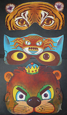 1930s Paper Carnival Masks -Made in Japan - 13 Different - ALL Brilliant