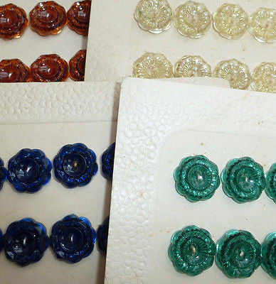 Gorgeous Sparkly 1.7cm Vintage Buttons - Choice of 6 Colours- 24 on a sheet