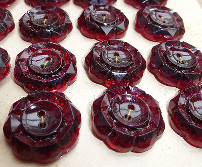 Gorgeous Sparkly 1.7cm Vintage Buttons - Choice of 6 Colours- 24 on a sheet