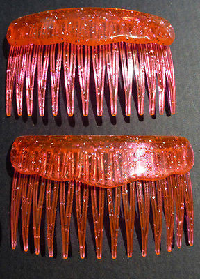 Pair of Very Sparkly Very Bright 1980s Haircombs - Choice of 5 colours