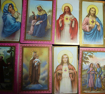 Vintage Packs of 100 Catholic Holy Prayer Cards - choice of 100 differ ...