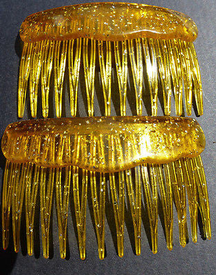 Pair of Very Sparkly Very Bright 1980s Haircombs - Choice of 5 colours